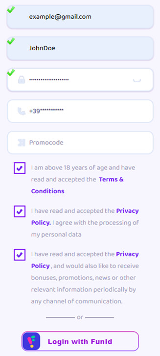 Processo di registrazione di 7Signs su smartphone Processo di registrazione di 7Signs su smartphone